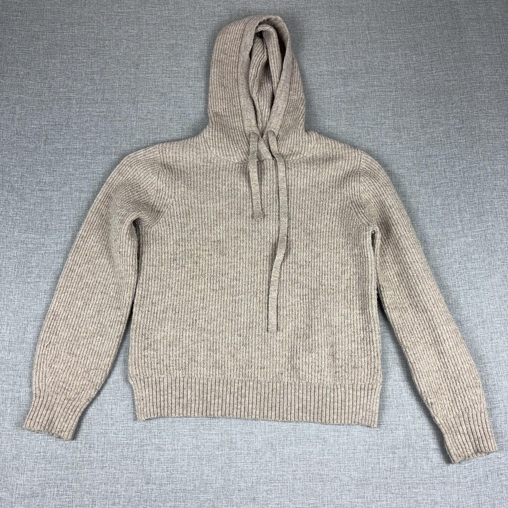 Gentle Fawn Sweater Womens XS Beige Hooded High Neck Pullover Chunky Knit